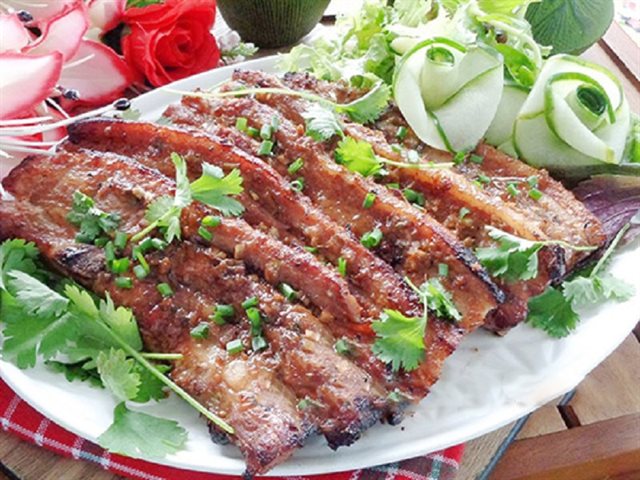 Thịt Ba Chỉ Nướng Hành