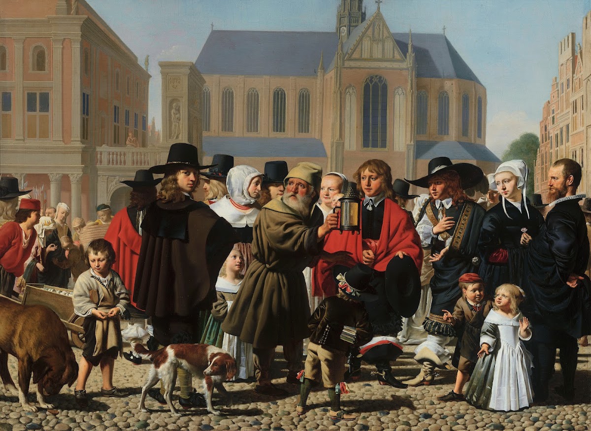 Diogenes Looking for an Honest Man Portrait Historié of the Steyn Family 1652
