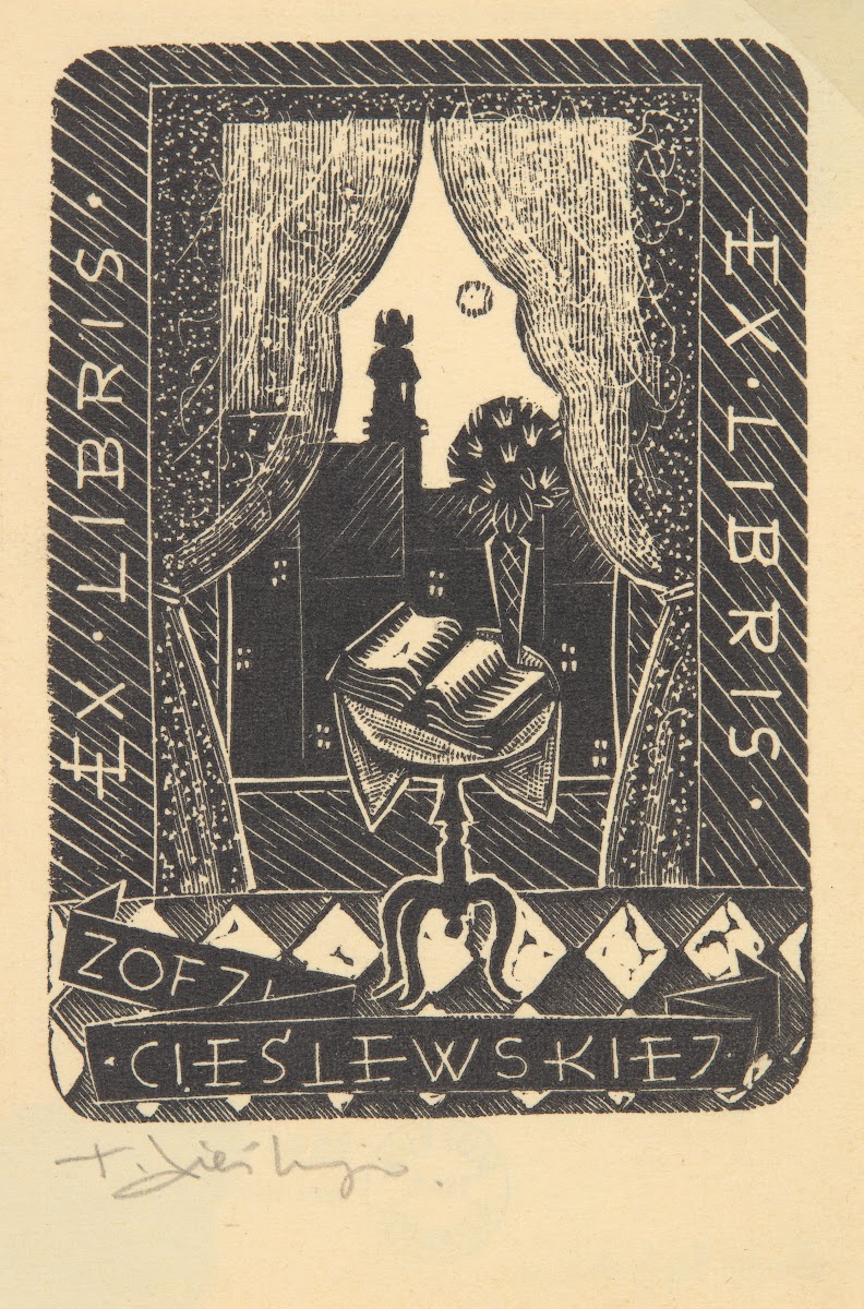 Bookplate of Zofia Cieślowska 1942