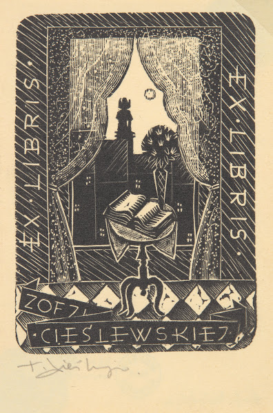 Bookplate of Zofia Cieślowska 1942