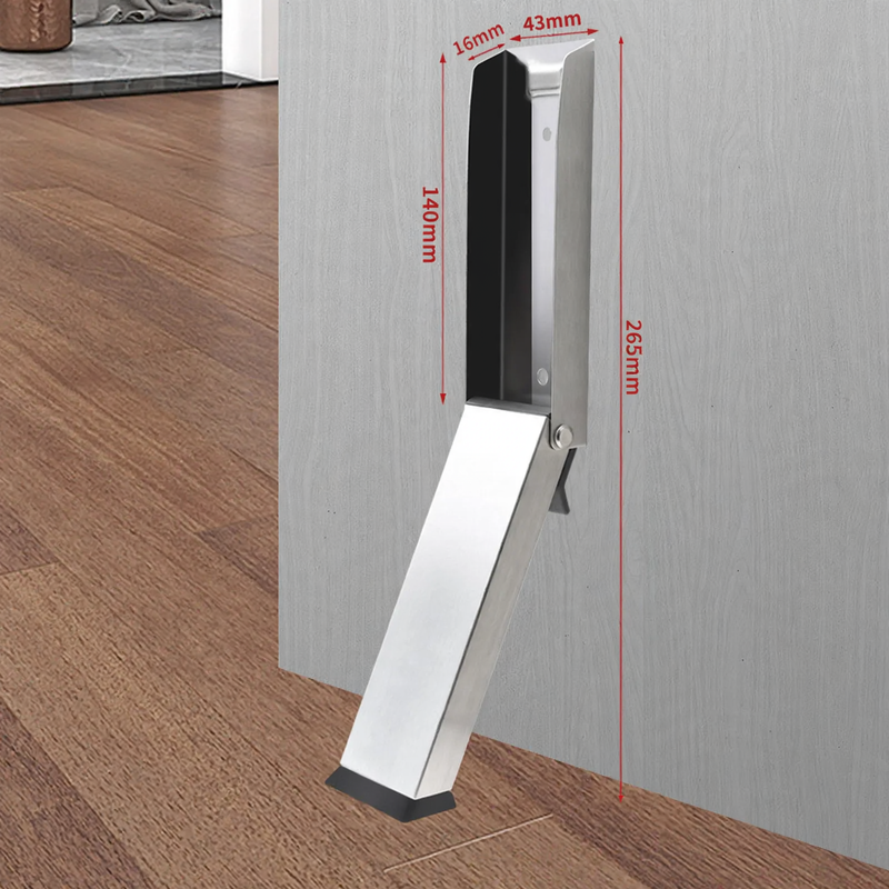 Stainless Steel Door Stopper with Foot Control, Magnetic