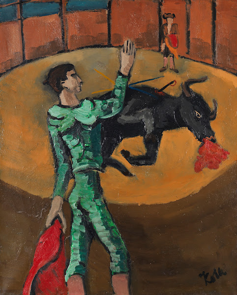 Arena mit Stierkämpfer und sterbendem Stier Tauromachie III 1930