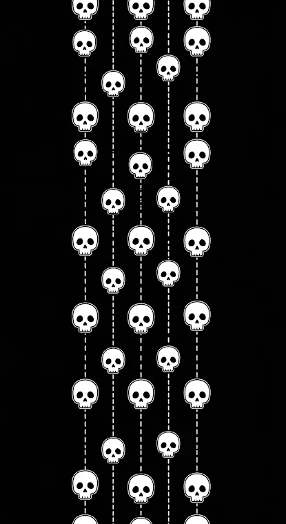 Scattered Skulls Vertical Pattern