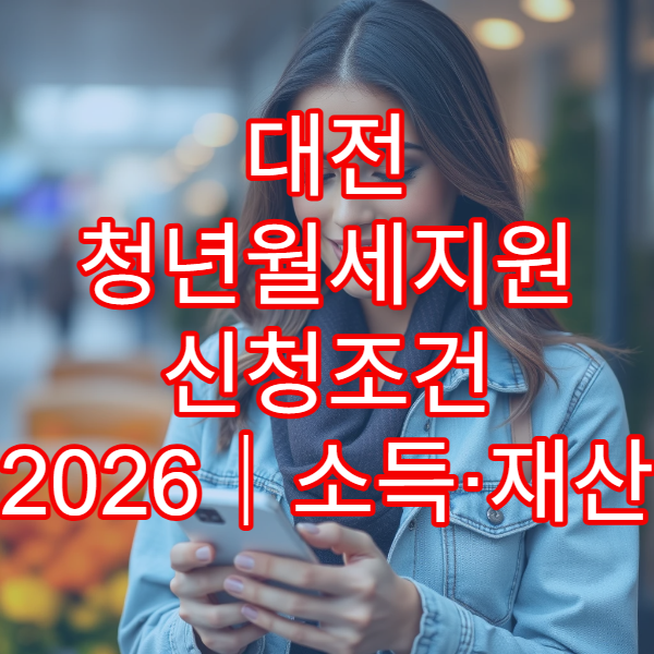 대전 청년월세지원 신청조건 2026｜소득·재산 기준표 및 필요 서류 정리