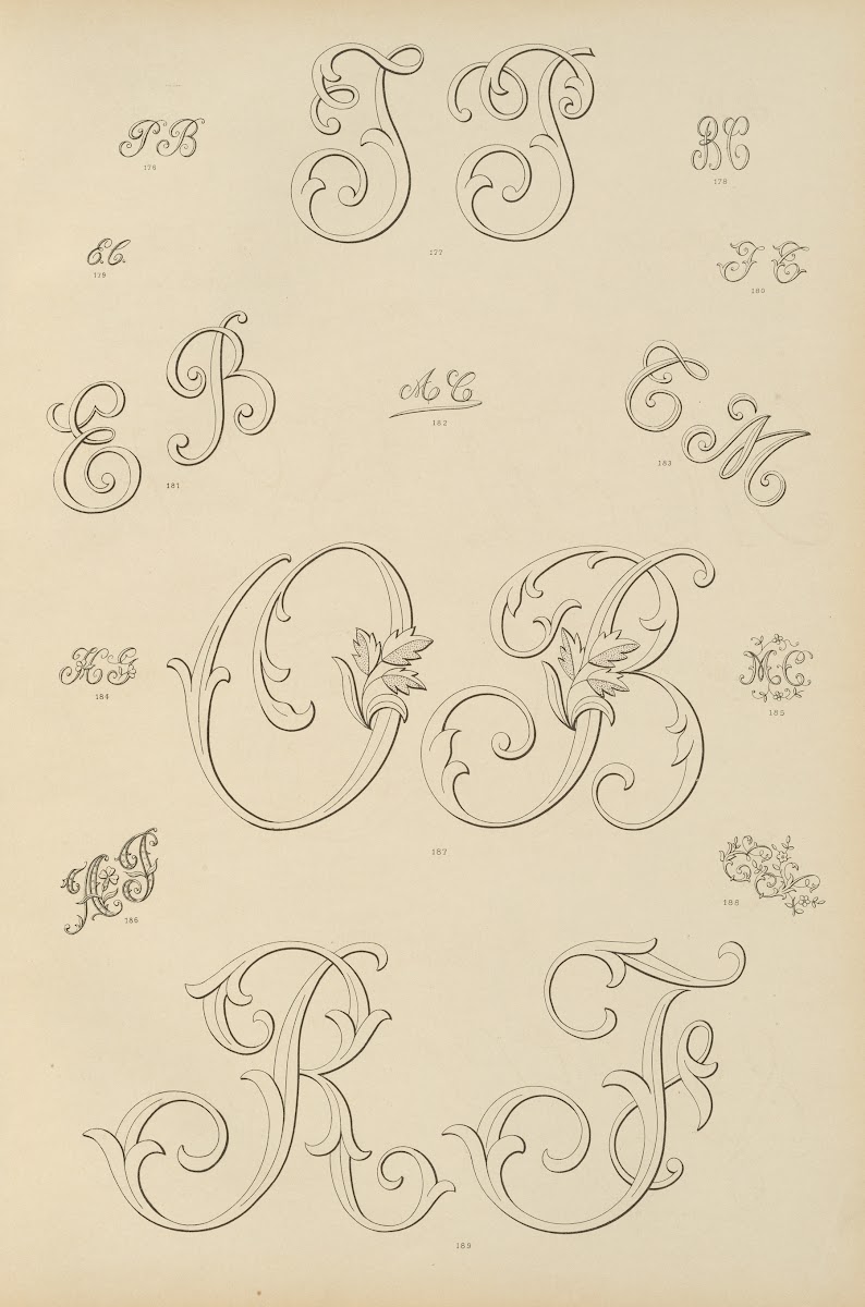 Album de chiffres  monogrammes couronnes de noblesse francaises et etrangeres Pl