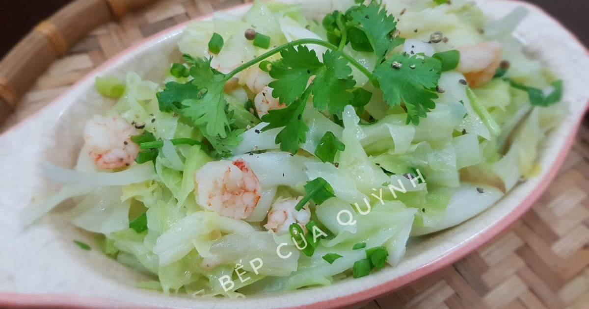 Bắp cải xào tôm