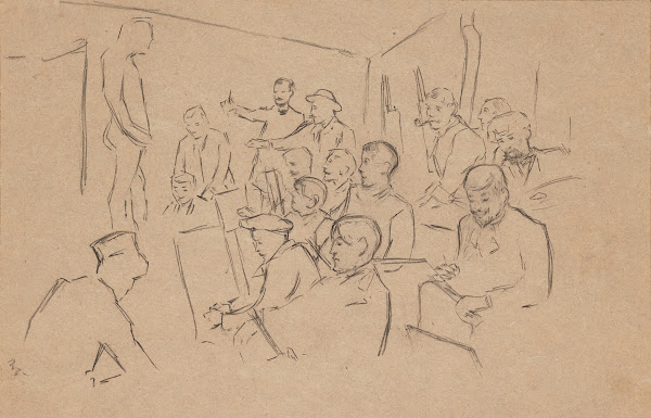 Conder sketching at Julians Atelier in 1890