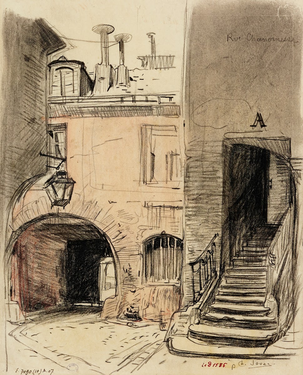 Escalier et cour du 22 rue Chanoinesse 1915 1945