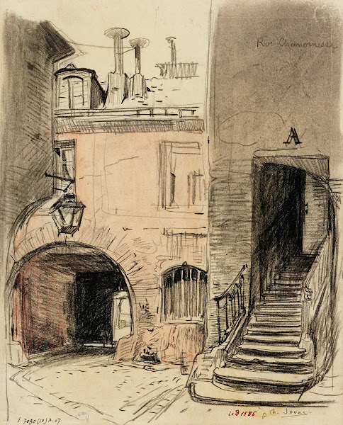 Escalier et cour du 22 rue Chanoinesse 1915 1945