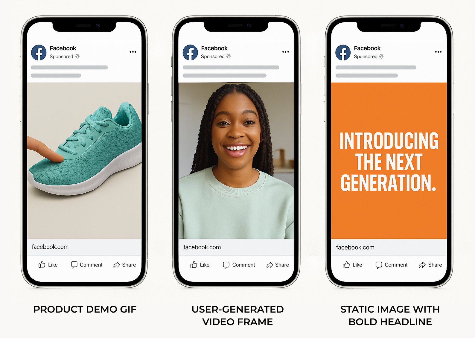 Examples of high-performing Facebook ad creatives