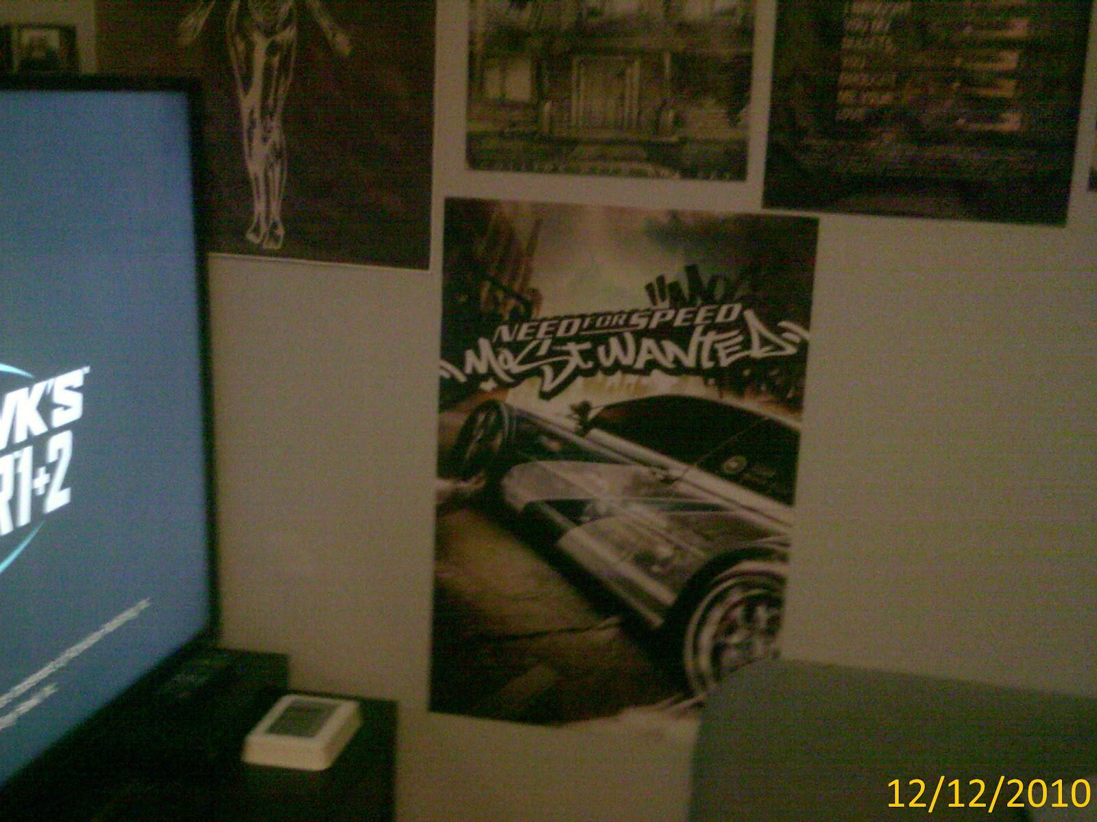 A zoom in to a poster showing a VERY awesome PS2 game