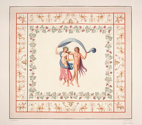 Vestigia delle Terme di Tito Dionysus and Ariadne Quadro from vault ornamentatio
