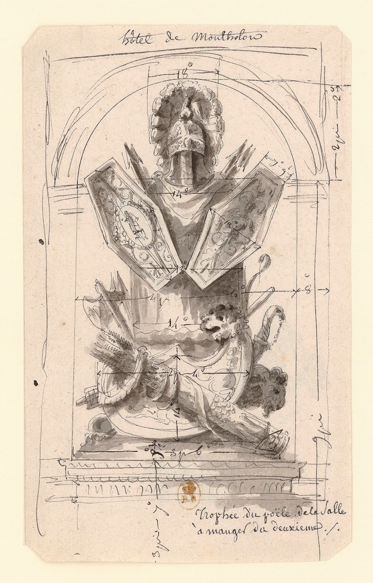 Hôtel de Montholon Trophée du poële de la salle à manger du deuxième 1786