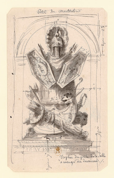 Hôtel de Montholon Trophée du poële de la salle à manger du deuxième 1786