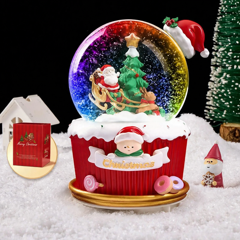 Crystal Ball Music Box with Lighting and Snow Effect