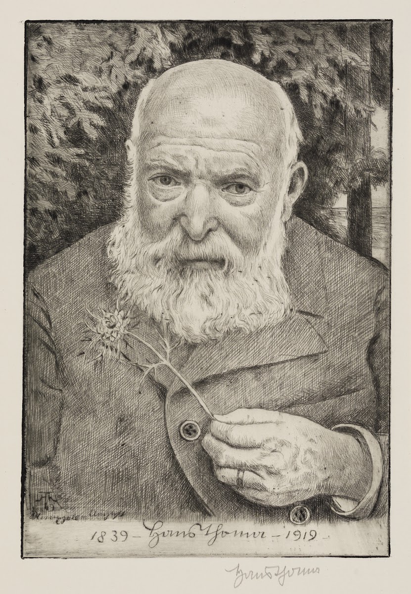 Selbstbildnis VI mit Blume 1919