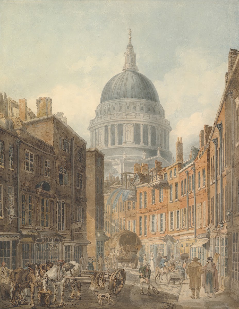 St Pauls Cathedral from St Martins le Grand ca 1795