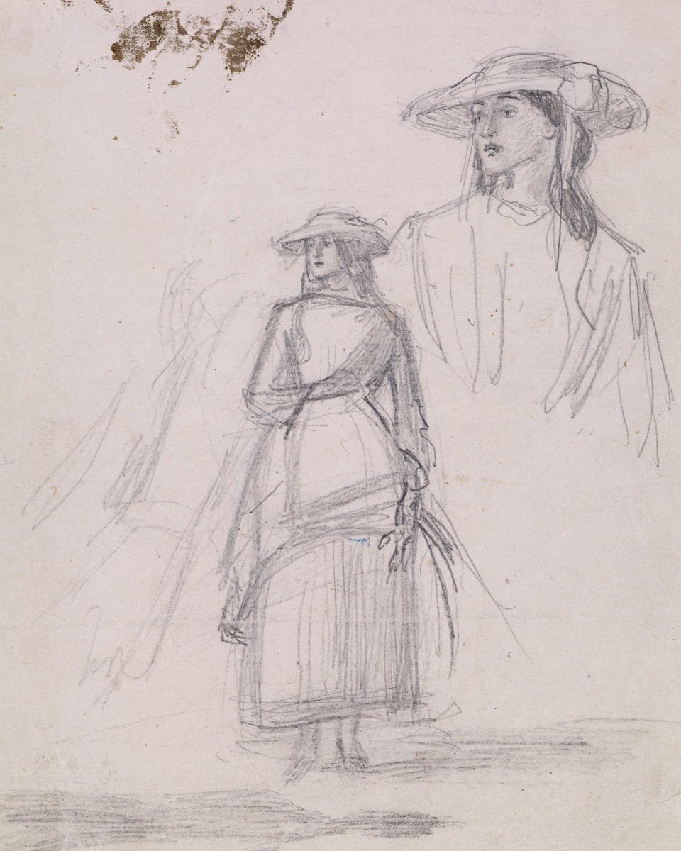 Thomas Hoods Ruth  Two Figure Sketches 1855 58