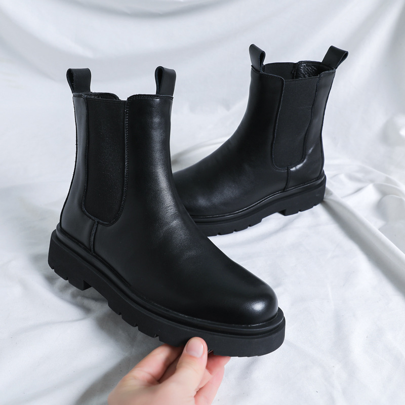 Herren-Chelsea-Stiefel, gefüttert, britischer Stil