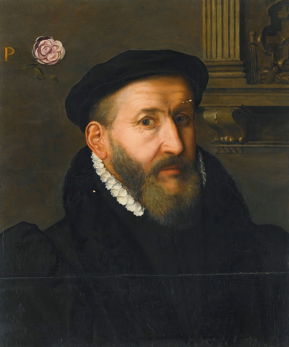 Portrait Of A Gentleman Wearing A Black Beret And AWhite Collar
