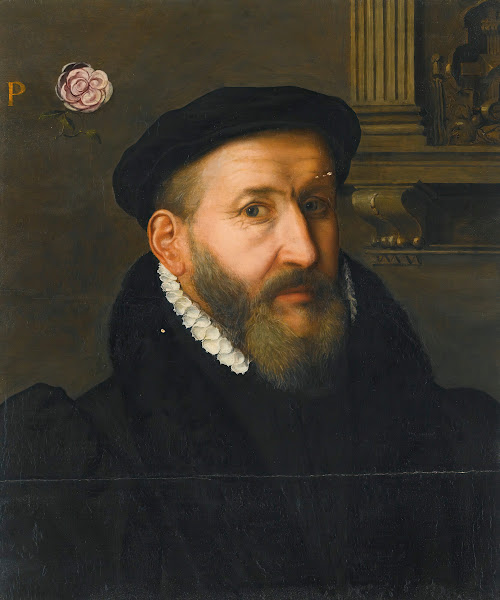 Portrait Of A Gentleman Wearing A Black Beret And AWhite Collar