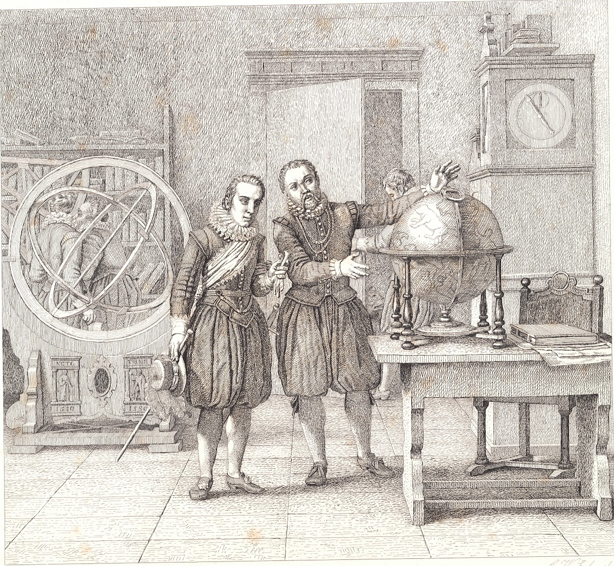 Christian 4 i besøg hos Tycho Brahe på Uranienborg 1831