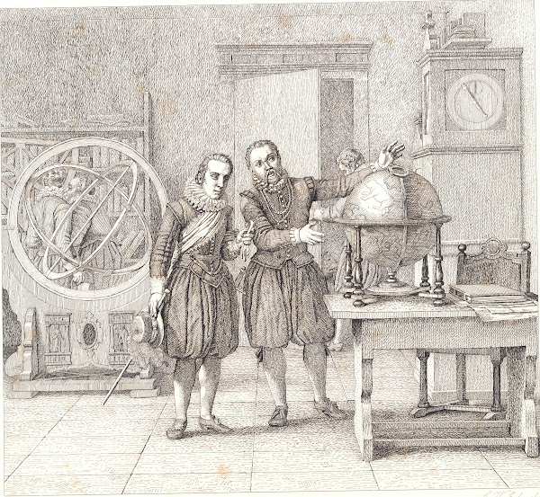 Christian 4 i besøg hos Tycho Brahe på Uranienborg 1831