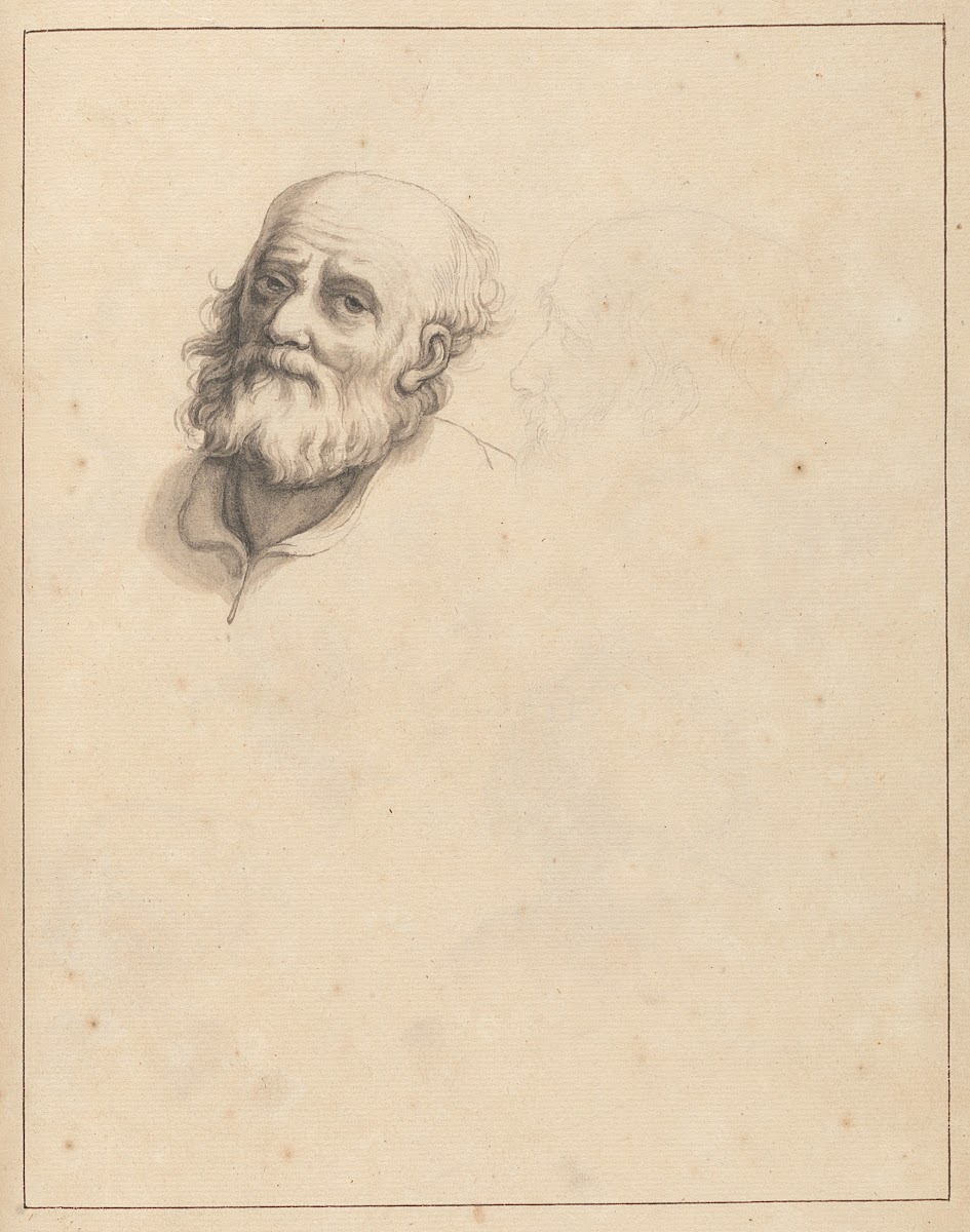 Sketches of Heads of Bearded Men between 1715 and 1720