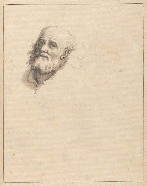 Sketches of Heads of Bearded Men between 1715 and 1720