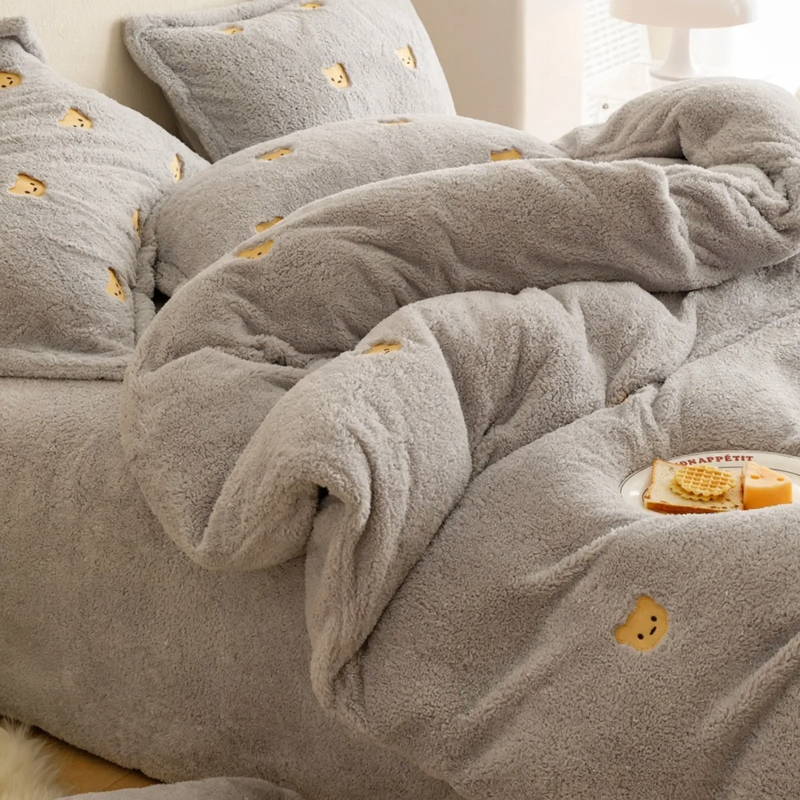 Kinder Bettwäsche-Set, Milchfaser-Fleece, winterwarm