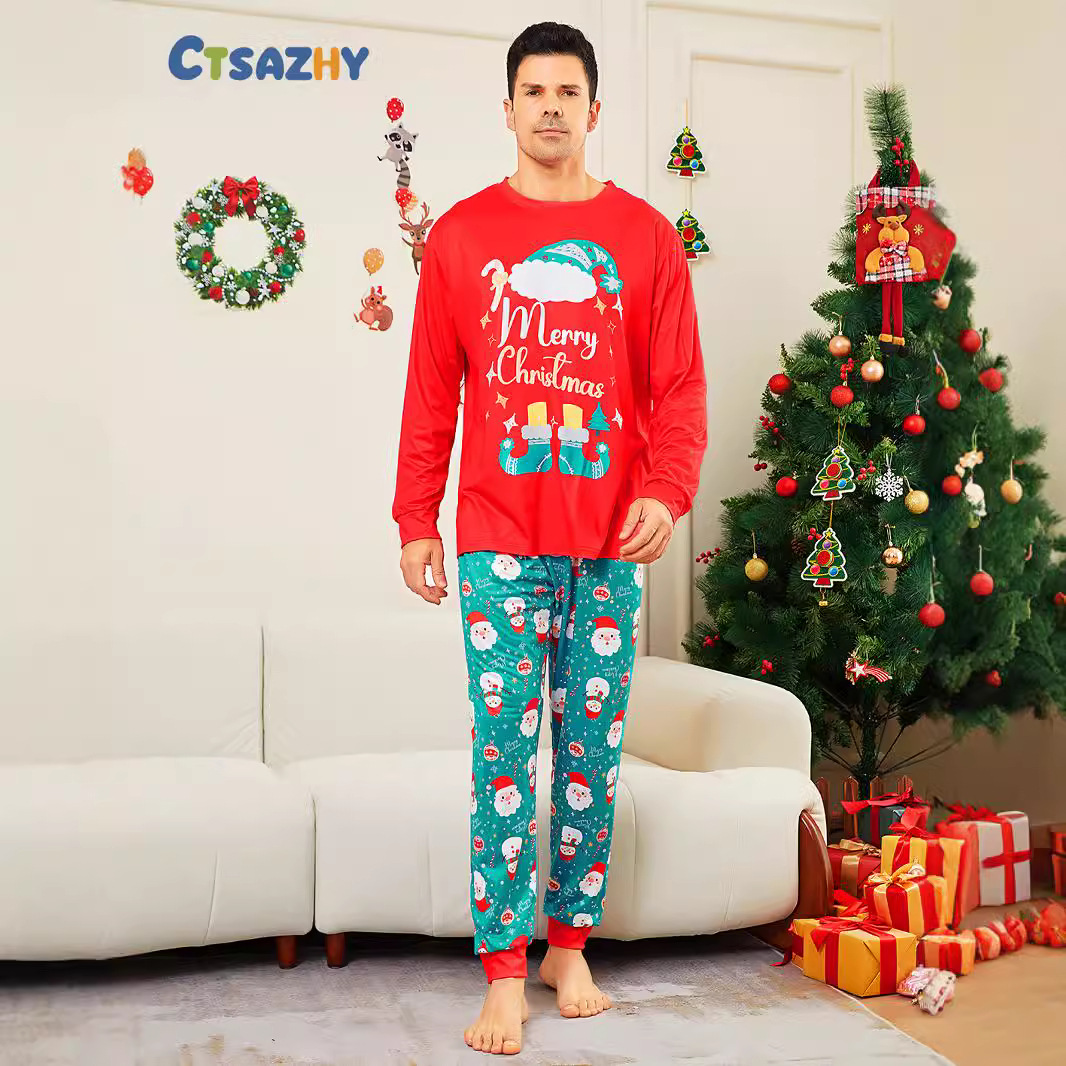 Family Pajama Set, festive, with Santa design