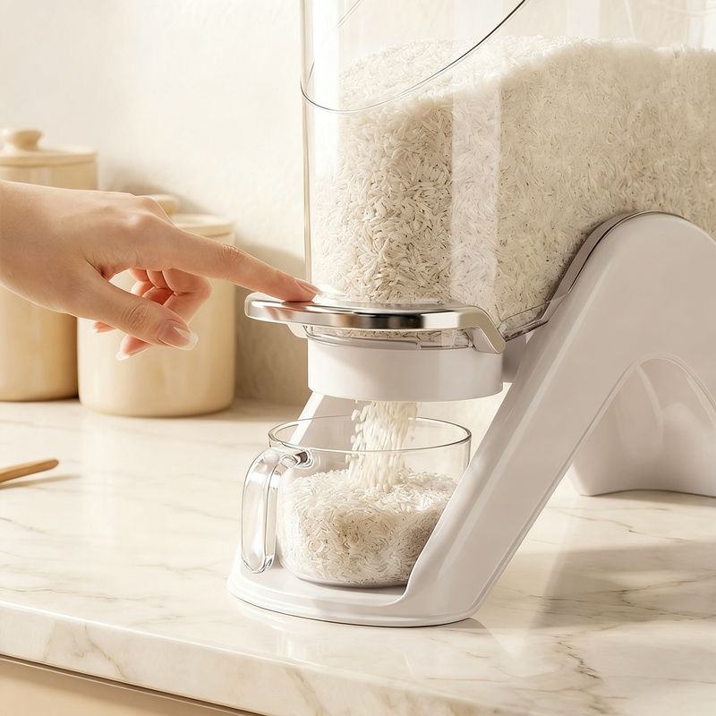 Airtight rice container with pressure valve