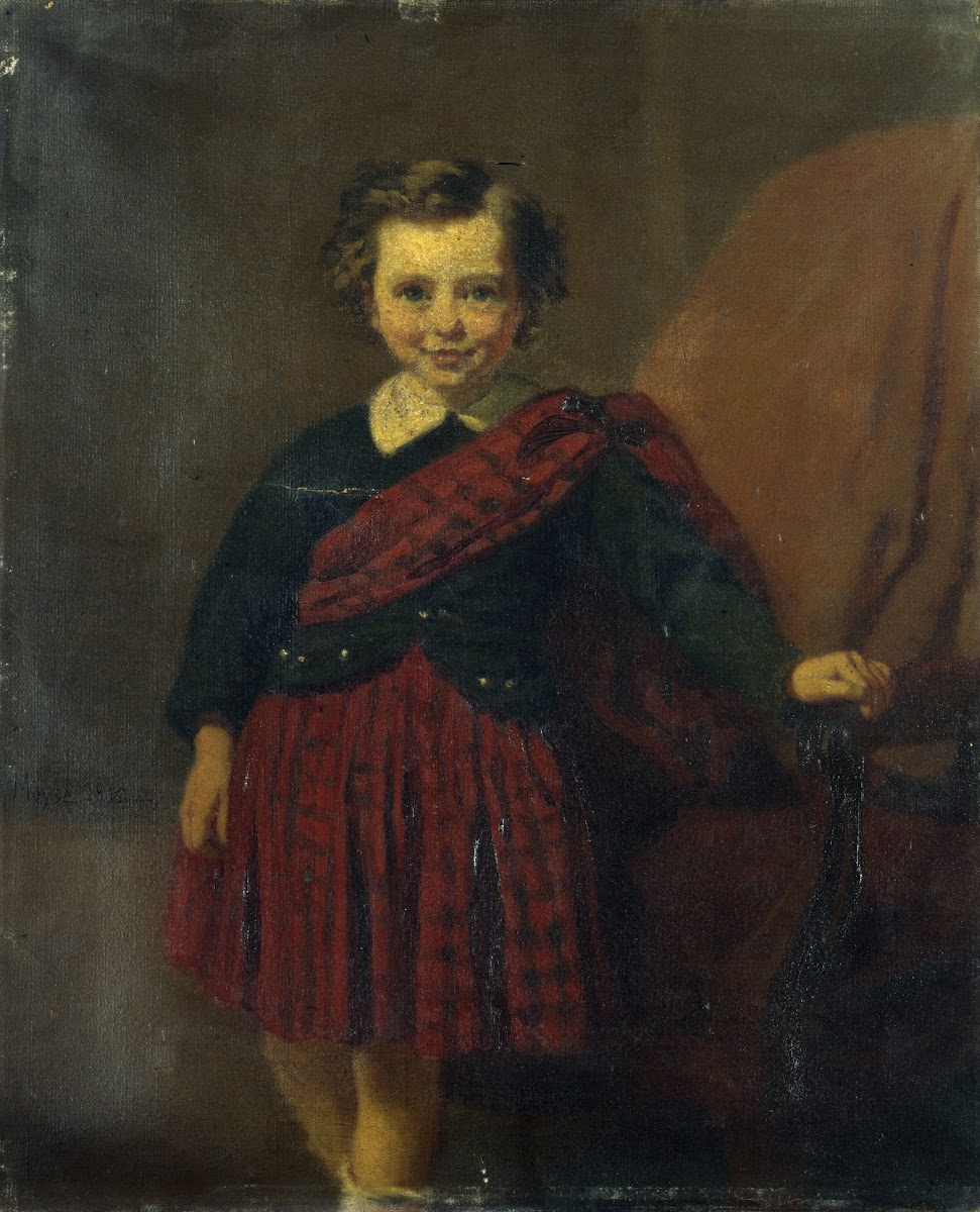 Portrait de petit garçon Maurice Coblence en costume écossais 1866