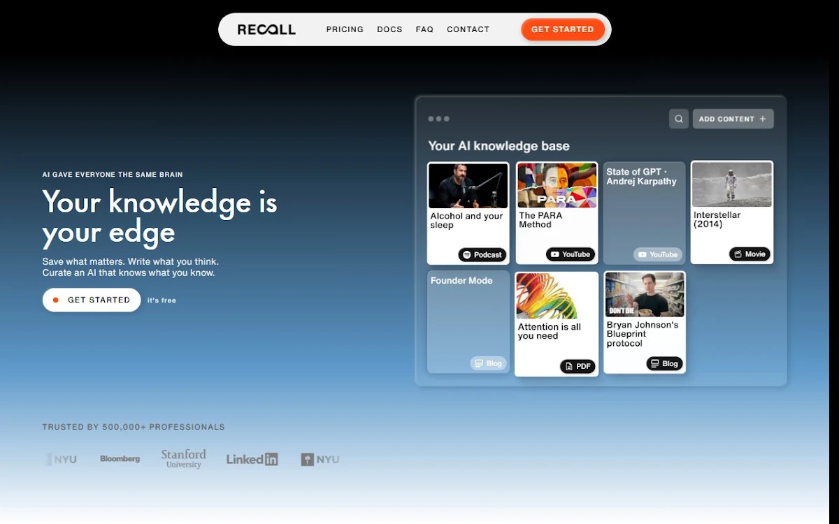 Captura de Recall Browser Extension
