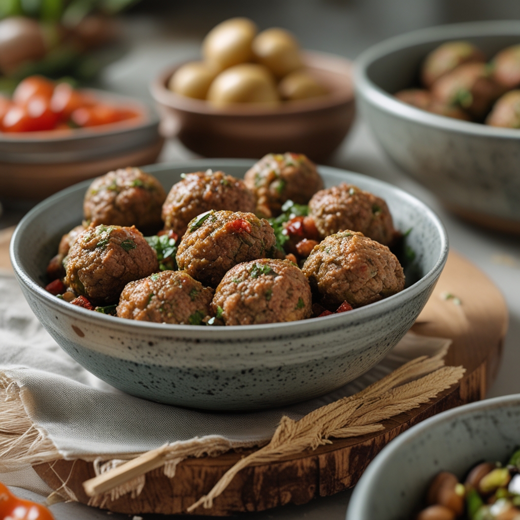 Final Harissa-Spiced Lamb Meatball Bowls with Jeweled Quinoa & Minted Yogurt
