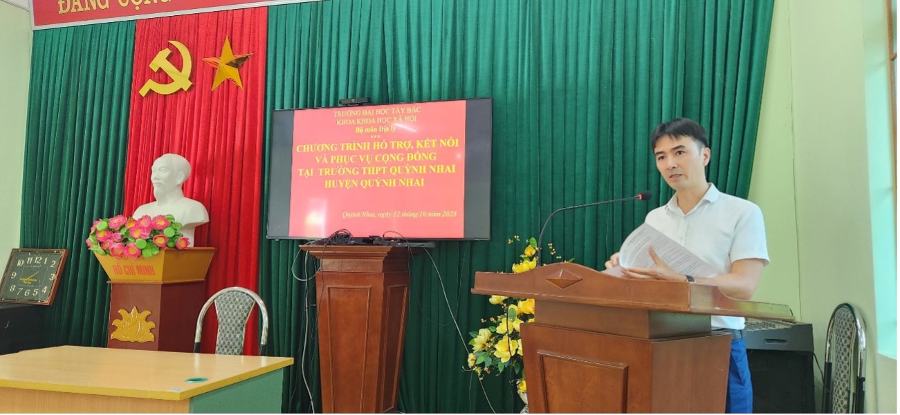 Bộ môn Địa lý, Khoa Khoa học Xã hội kết nối và phục vụ cộng đồng tại Trường THPT Quỳnh Nhai