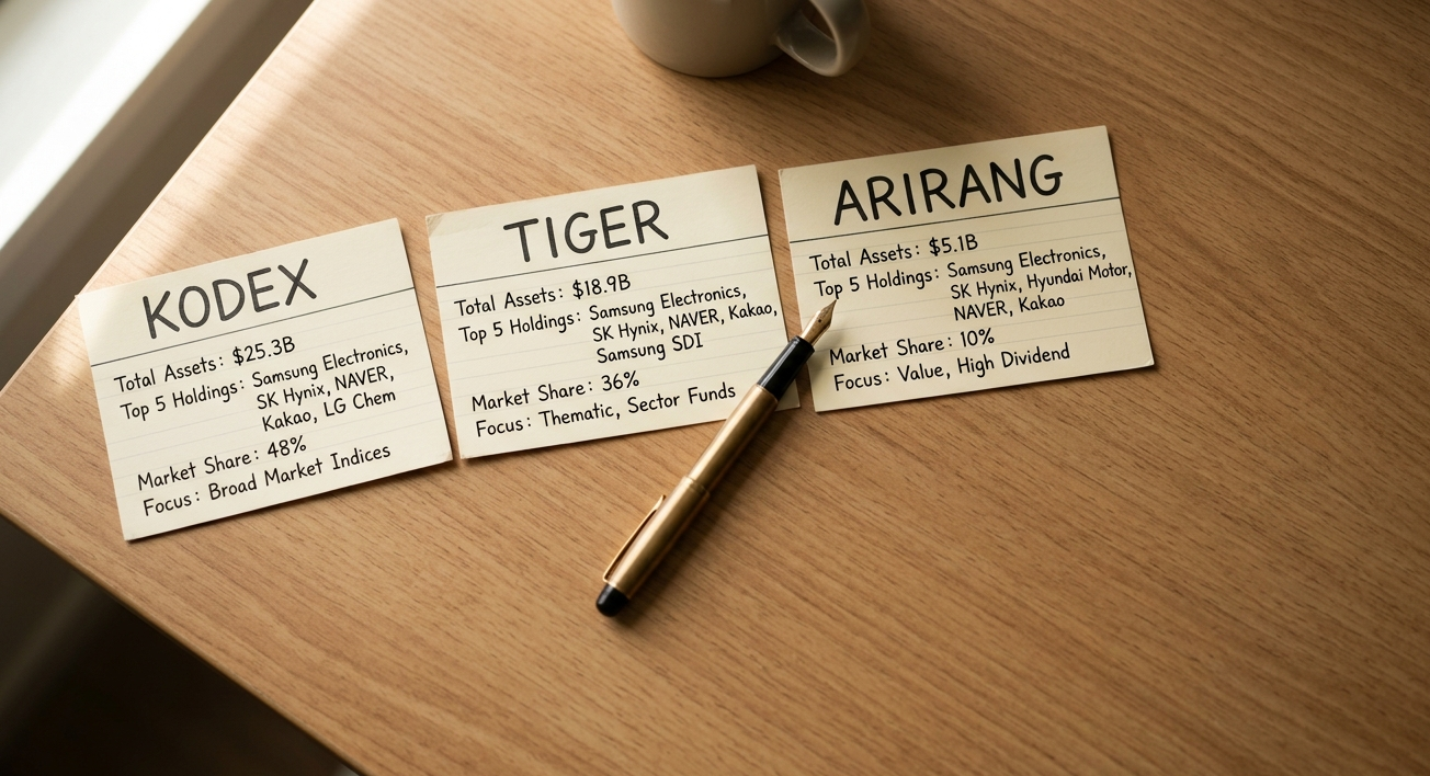 국내 ETF 추천 비교 — KODEX TIGER ARIRANG 브랜드 운용사 특징 정리