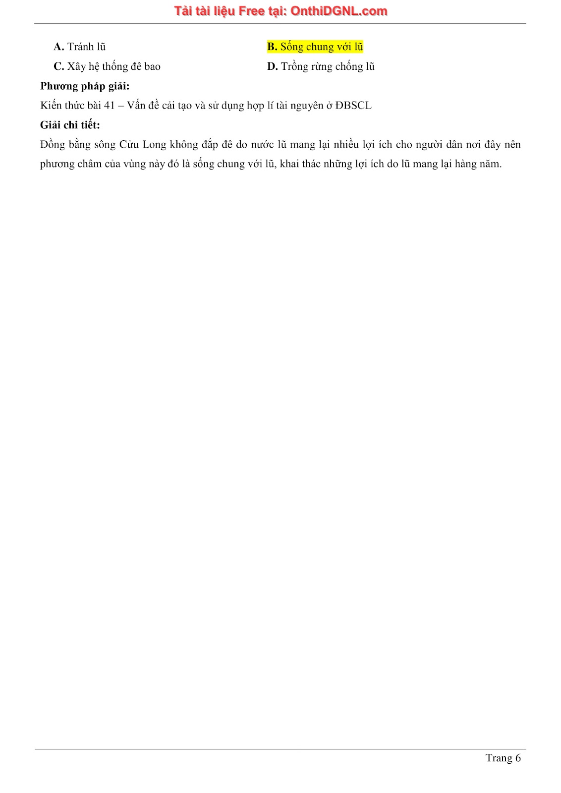 150bài tập môn Địa Lý - Ôn thi ĐGNL ĐHQG TP hà nội Phần 15