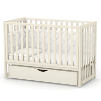 Кровать Верес ЛД13 с маятником и ящиком съемная спица слоновая кость