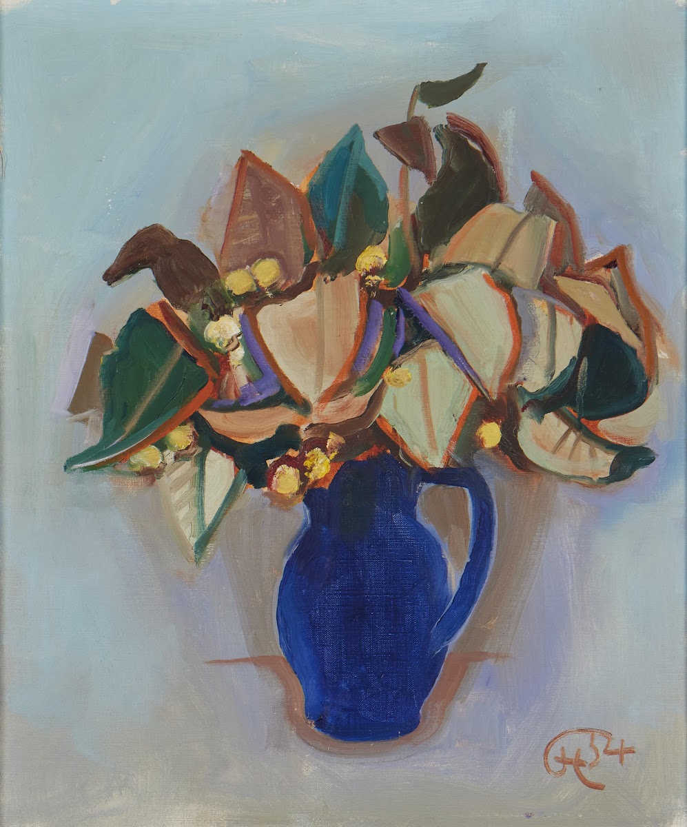Blauer Krug mit Lindenblüten 1954
