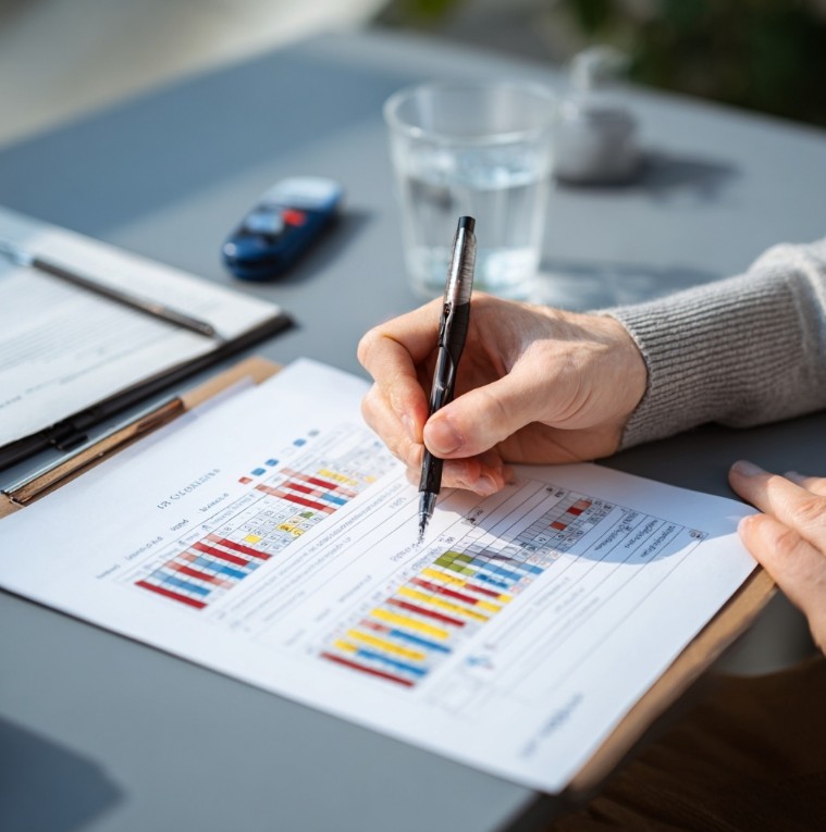 혈당 수치를 확인하는 건강검진 결과표