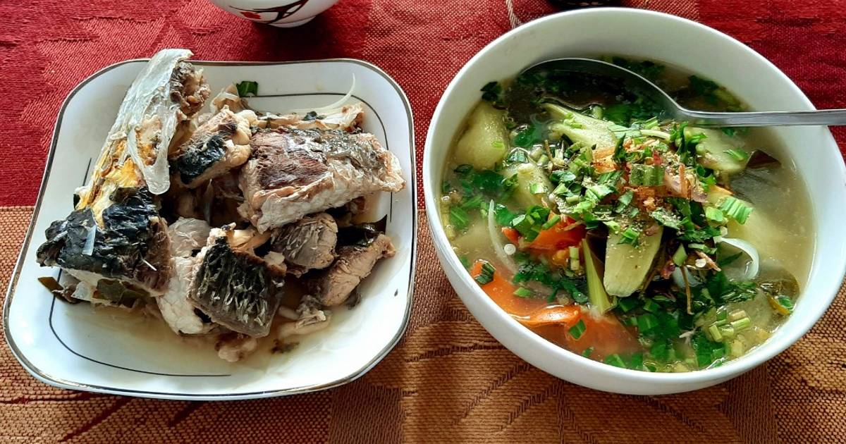 Canh chua cá đối nấu lá giang