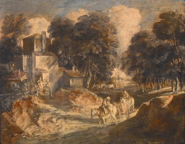 Wooded Landscape with Mounted Peasants 1772