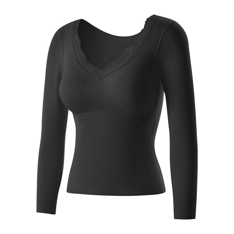Damen-Thermo-Set, V-Ausschnitt, elastisch