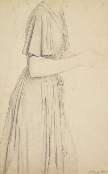 Oure Ladye of Saturday Night  Drapery Study for Angel Holding a Bowl of Water