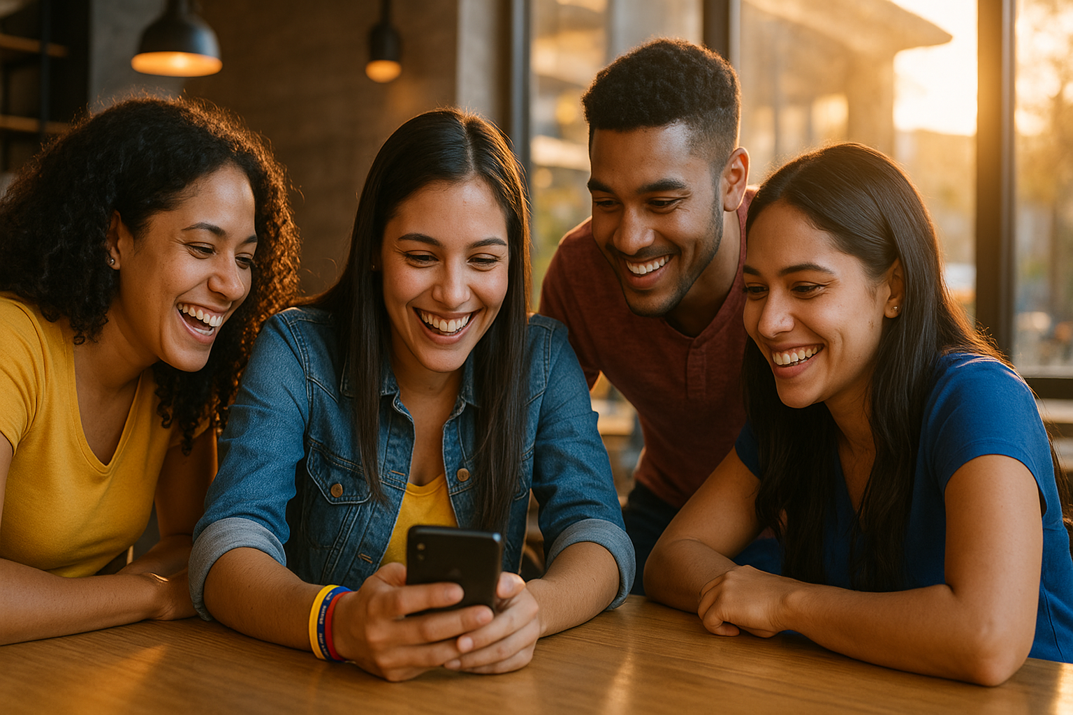 Venezolanos en el exterior revisando oportunidades en un chat