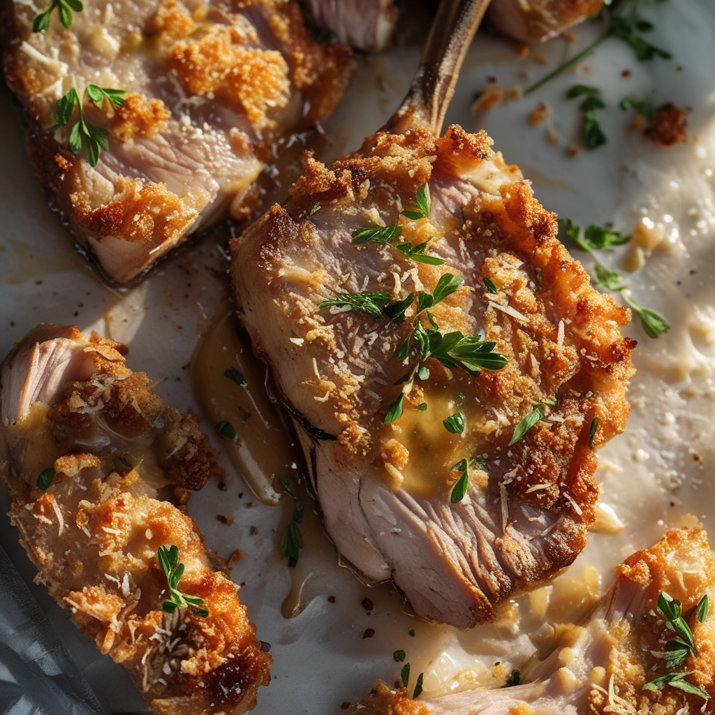 Crispy Parmesan Crusted Pork Chops - Easy Homemade Weeknight Dinner finished