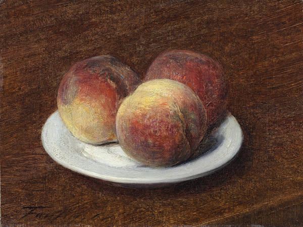 Three Peaches on a Plate 1868