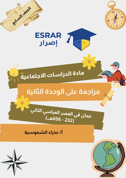 مراجعة الوحدة الثانية عمان في العصر العباسي 232-656ه‍ غير محلول - دراسات الصف 7 الفصل 2