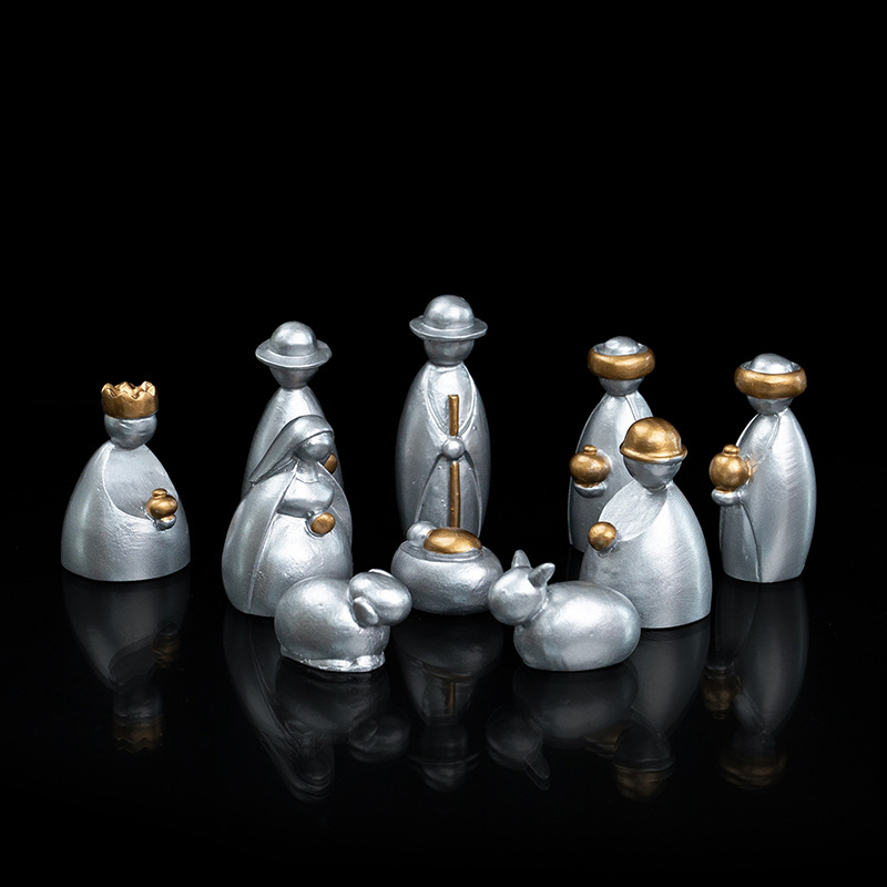 Nativity figure set made of resin